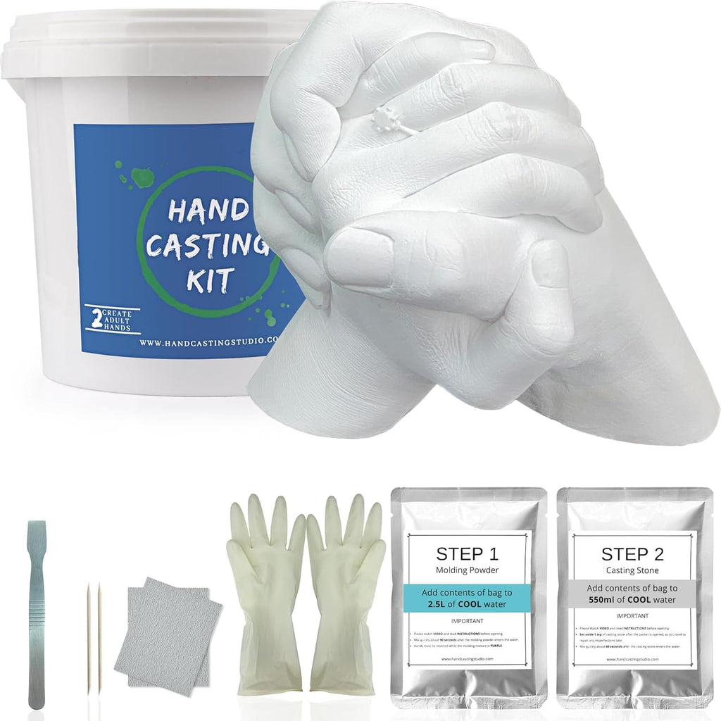Family Hand Casting Kit Couples & Hand Moulding Kit Couples for Holiday Activities, Hand Mold Kits for Adults, Child, Wedding, Friends, Plaster Hand Mold Casting Kit by